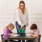 ECR4Kids 30in Square Hardwood Table with 22in Legs, Kids Furniture, Dark Walnut