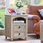 Farmhouse Dressers and Night Stand Set of 3, Wood 43.5'' Tall Dresser and 18'' Wide Chest of Drawers, Roman Column Nightstand Set of 2, Bedroom Furniture Dresser Suites for Living Room, Hallway, Home