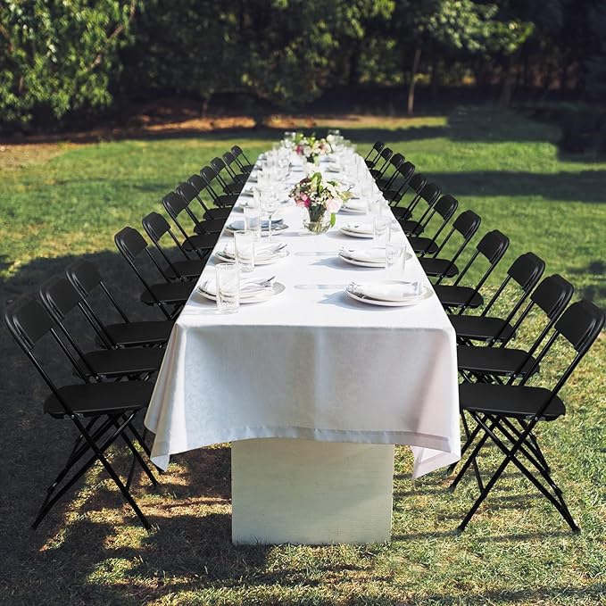 20 Pack Black Plastic Folding Chairs, Portable Party Chairs, Stackable Commercial Seats with Steel Frame for Home Office Wedding Party Indoor Outdoor Events Chairs, 350lbs Capacity