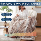 Westinghouse Heated Throw Blanket, Leopard Electric Throw Blanket, Luxury Faux Fur to Flannel Reversible, 6 Heating Levels & 2-10 Hours Time Setting, Machine Washable(Throw, 50"x60")
