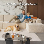 Cloud Sectional Couch with Chaise, Boneless U-Shaped Cloud Couch with Deep Seat, Soft Plush Modern Minimalist Sofa, Assembly Free Modular Floor Sofa for Office Living Room Apartment, Beige