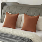FUTEI Rust Chenille Throw Pillow Covers 22x22 Inch Set of 2,Edges Double-Stitched Cushion Cases,Modern Home Decor for Couch Living Room