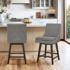 CHITA Counter Height Swivel Barstool, FSC Certified Upholstered Bar Stool, 26.8" H Seat Height, Fabric in Fog