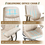 High Back Office Chair,Modern Swivel Office Chair,Brown Suede Fabric Gaming Chair,Height Adjustable Home Office Desk Chair with Lumbar Support
