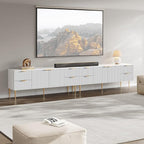 SICOTAS TV Stand for 55/60/65/70 Inch TV - 62 Inch TV Stands for Living Room Entertainment Center with 4 Drawers, Fluted Modern TV Media Console Television Cabinet for Bedroom (White, 2 Pieces)