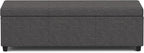 SIMPLIHOME Avalon 54 inch Wide Contemporary Rectangle Extra Large Storage Ottoman Bench in Slate Grey Polyester linen fabric, Assembled, For the Living Room, Entryway and Family Room