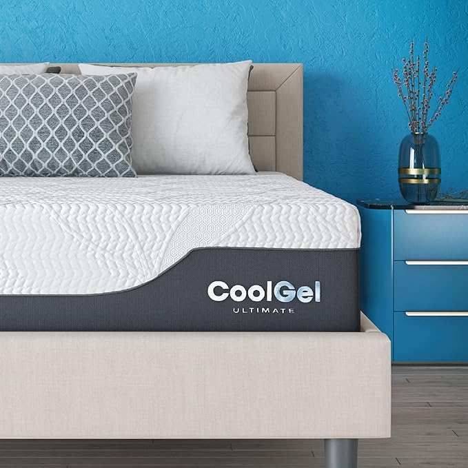 Cool Gel Chill 14 Inch Medium Firm Memory Foam Mattress Twin Size, with Bonus CoolGel Memory Foam Bed Pillow, 14" with Pressure Relief, CertiPUR-US Certified, Cooling Twin Mattress in a Box