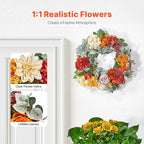 VEVOR Spring Wreath for Front Door 24 Inch - Artificial Hydrangea Year-Round Wreath with Welcome Sign, All Season Outdoor Indoor Decor for Home Wall Window