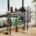 Narrow Console Table with Led Light and Charging Station，29.5" Small Entryway Table，Display Table，Entryway Hallway Thin Sofa Table Behind Sofa, Small Spaces, Living Room, Gray