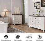 BLANKSPACE Dresser for Bedroom, 4 Drawer Dresser, Modern 4 Chest of Drawers, Farmhouse Storage Cabinet with 4 Drawers for Home Office, Dining Room, Antique White