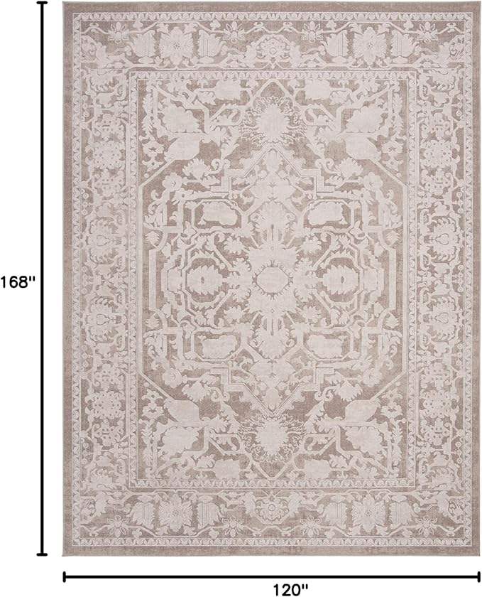 SAFAVIEH Area Rug 10x14 - Reflection Collection - Large - Beige & Cream, Non-Shedding & Easy Cleaning, Ideal for Living Room, Bedroom, Dining Space (RFT665A)
