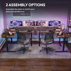 SANODESK 71" L Shaped Standing Desk with 4 Drawers, Height Adjustable Stand up Desk, Corner Gaming Desk with Monitor Stand, Black Frame/Rustic Brown Top