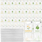 Timgle 50 Pcs Moist Towelettes Individually Wrapped Scented Disposable Face Towels Essential Oil Infused Moist Terry Cotton Towel for Use Hot or Cold Travel Body Spa(Sage, Chamomile)
