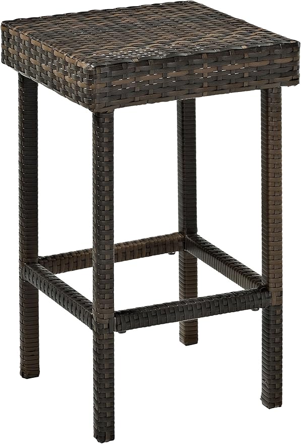 Crosley Furniture Palm Harbor 5-Piece Outdoor Dining Set for 4, Counter Height Wicker Patio Table and Stools, Brown