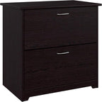Bush Furniture Lateral File Cabinet - Cabot Collection 2 Drawer File Cabinet with Chrome Hardware | Elegant Filing Cabinet for Home Office, Letters, Legal and A4 Files | Espresso Oak