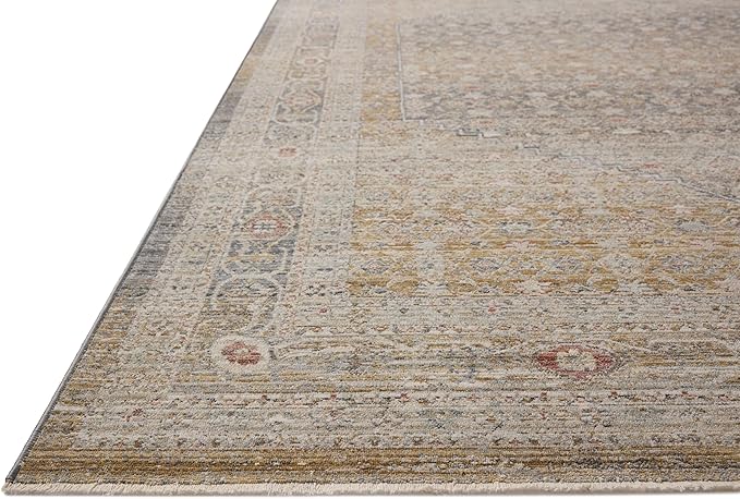 Loloi Chris Loves Julia Ida Collection IDA-02 Stone/Gold 9'-3" x 13'-1", .19" Pile Height, Area Rug