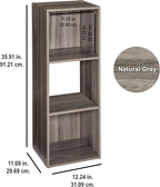 ClosetMaid Cubeicals 3 Cube Storage Shelf Organizer Bookshelf - Vertical/Horizontal, Easy Assembly - Natural Gray Wood Finish