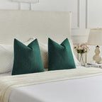 FUTEI Teal Chenille Decorative Throw Pillow Covers 16x16 Inch Set of 2,Soft Cozy Faux Linen Textured Cushion Case,Farmhouse Home Decor for Couch Living Room