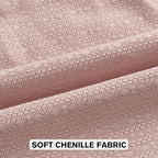 FUTEI Pink Chenille Throw Pillow Covers 18x18 Inch Set of 2,Soft Striped & Diamond Textured Cushion Cases,Modern Home Decor for Couch Living Room