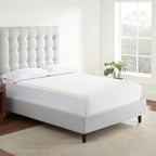 Serta Air Dry Basic Comfort Performance Fabric Quilted Mattress Pad, Cooling and Breathable Mattress Cover, Moisture Wicking Protection with 15" Deep Pocket, Twin, White