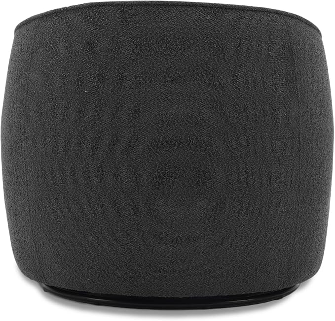 Swivel Accent Chair, Modern Upholstered Boucle Barrel Arm Chairs with Pillow for Living Room, 360 Degree Round Swivel Sherpa Armchair with Round Base for Bedroom Club (1, Dark Grey)
