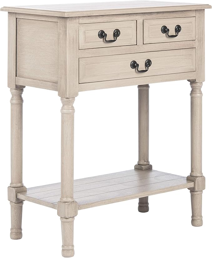 SAFAVIEH Home Collection Primrose Greige 3-Drawer Console Table