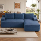 96''Sectional Couches for Living Room,Modern Modular Sectional Sofa,Upholstered Boneless Couch with Pockets,Comfy Cloud Couch with L Shaped Chaise(Blue, 96''W Right Facing Chaise)