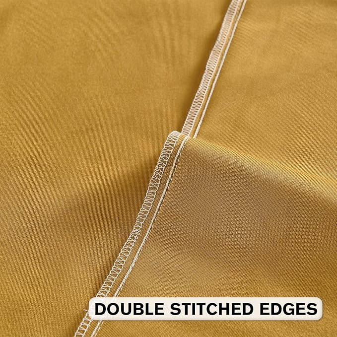 FUTEI Golden Yellow Velvet Throw Pillow Covers 18x18 Inch Set of 2,Soft Embossed Leaf-Relief Textured Cushion Cases,Natural Home Decor for Couch Living Room