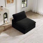 Modular Sectional Sofa,1-Seater Extra Comfty Deep-Seat-Filled Couch,Modern Couches for Living Room, Apartment,Office,Small Space,Black