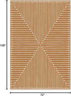 RUGGABLE x Jonathan Adler Machine Washable Modern Area Rug – Inkdrop Copper 6x9, Stain-Resistant, Non-Slip – Medium Rugs for Living Room, Bedroom, Hallway, Entryway & Office–with Standard Pad