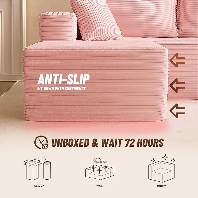 Cozy Single Seat, Comfortable Seating, No Assembly Required, Pink
