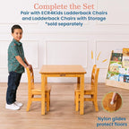 ECR4Kids 24in Square Hardwood Table with 22in Legs, Kids Furniture, Honey