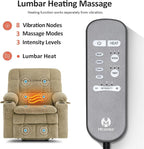 MCombo Dual Motor Power Lift Recliner Chair for Elderly, Lay Flat Lift Chair with Heat and Massage, Petite Wide Lift Chair, Cup Holders, USB A&C Ports, Fabric R7894 (Small-Wide, Beige)