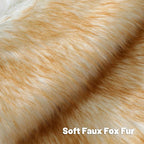 FUTEI Brown White Decorative Throw Pillow Covers 16x16 Inch Set of 2,Soft Fluffy Faux Fox Fur Textured Cushion Case,Modern Home Decor for Couch Living Room