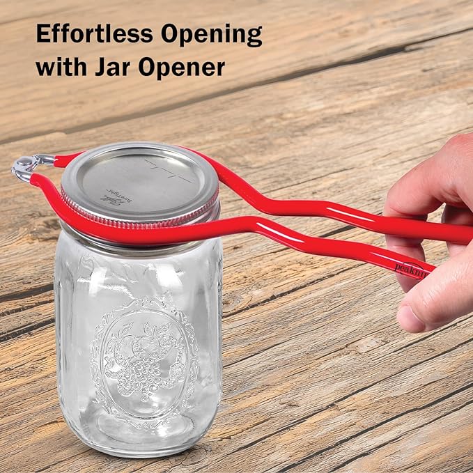 Ball Regular Mouth Mason Jars 16 oz. (12 Pack) - Pint Size Jars with Airtight Lids and Bands for Canning, Fermenting, Pickling, Meal Prep or DIY Decors and Projects Bundled with Peaknip Jar Opener