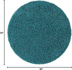 Unique Loom Solid Shag Collection Area Rug (3' 3" Round, Deep Aqua Blue)