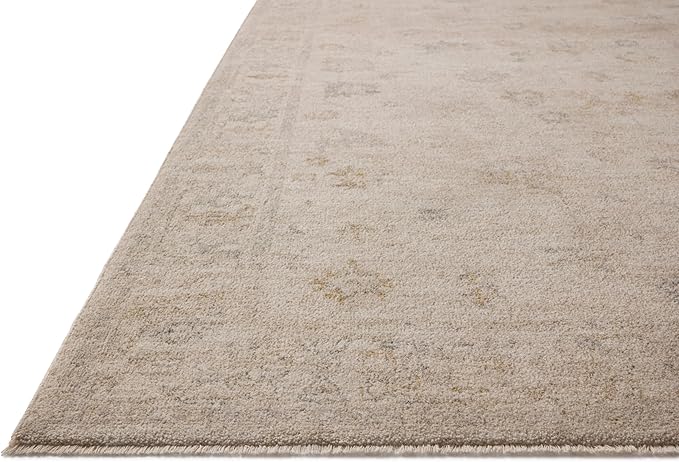Loloi Chris Loves Julia Louisa Collection LOI-01 Oatmeal/Stone 3'-6" x 5'-6", .38" Pile Height, Accent Rug