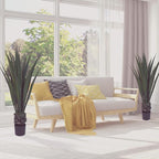Pure Garden Set of 2 Giant Agave Faux Plants - 52-Inch Fake Succulents with Pots - Artificial Trees Blend Southwestern Style with Modern Home Decor