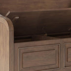 SIMPLIHOME Connaught Entryway Storage Bench - 42 inch Wide Solid Wood Storage Seat in Rustic Natural Aged Brown, Traditional Bench for Entryway or Mudroom with Lift-Up Lid and Elegant Moulding Detail