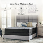 Signature Design by Ashley Full Size Comfort Plus 10 Inch Hybrid Mattress with Lumbar Support Gel Memory Foam, Fiberglass Free, Mattress In A Box