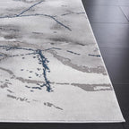 SAFAVIEH Craft Collection Runner Rug - 2'3" x 14', Ivory Grey & Blue, Modern Abstract Design, Non-Shedding & Easy Care, Ideal for High Traffic Areas in Living Room, Bedroom (CFT877M)