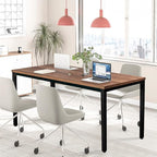 Large Table 35x70 Inches Computer Desk/Dining Table, Office Desk Sturdy Writing Workstation for Home Office Modern Simple Sturdy Laptop Study Table- Walnut