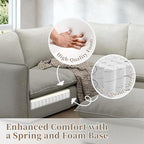Ottoman,Down Fill Comfort Footrest,Down Filled Spill & Stain-Resistant Cloud Couch,L Shape U Shape Cloud Modular Sectional Sofa for Living Room,Apartment,Office,Light Grey