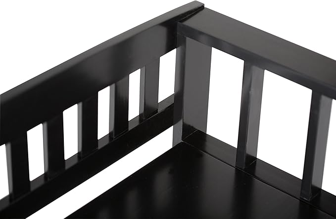 SIMPLIHOME Acadian Entryway Storage Bench - 48 inch Wide Solid Wood Hallway Seat in Black, Transitional Bench for Entryway or Living Room with Lift-Up Lid and Spacious Storage