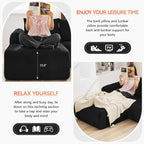 103'' Boneless Corduroy L Shaped Couch, 3 Seat Modular Sectional Deep Seat Sofa with Chaise Lounge, No Assembly Cloud Lounge Sleeper Sofa, Black