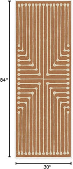 RUGGABLE x Jonathan Adler Machine Washable Modern Runner Rug – Inkdrop Copper 2.5x7, Stain-Resistant, Non-Slip – Washable Rug for Hallway, Entryway, Living Room & Kitchen–with Standard Pad
