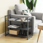 SONGMICS Shoe Rack, 3-Tier Shoe Organizer, Metal Shoe Storage for Garage, Stackable Shoe Shelf, with Adjustable Flat or Angled Shelves, 9-12 Pairs, Charcoal Gray ULMR03GB