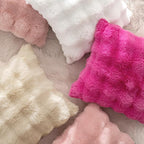 MIULEE Faux Fur Pillow Covers Thick Soft Plush Lumbar Throw Pillows Luxury Home Decor for Couch Bed Bedroom Living Room Sofa,12x20 Inch Pack of 2 Light Pink
