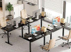 55 x 24 inch Electric Standing Desk Adjustable Height with 4 Wheels, 4 Memory Height Settings, 2 Headphone Hook, Home Office Desk, Splice Board Black