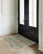 RUGGABLE x Morris & Co Washable Area Rug – Pimpernel Vintage Green 3x5, Stain-Resistant, Non-Slip – Small Machine Washable Rugs for Living Room, Bedroom, Hallway, Entryway & Office–with Standard Pad